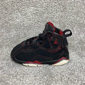 JORDAN TRUE FLIGHT TODDLER Black Varsity Red 342964-061 2008 US Size 7 C